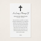Religious Funeral Sympathy Memorial Prayer Cards (裏面)