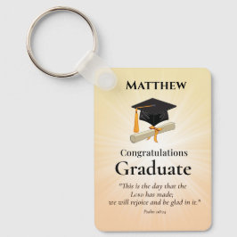 Religious Graduation Custom Name Golden Starburst キーホルダー