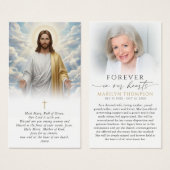 Religious Hail Mary Prayer Jesus Funeral Card (正面&裏面)