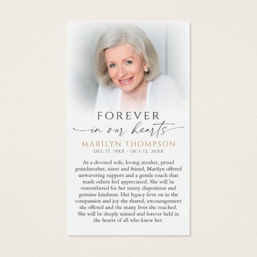 Religious Hail Mary Prayer Jesus Funeral Card (裏面)