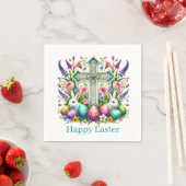 Religious Happy Easter Cross  スタンダードカクテルナプキン (インサイチュ)