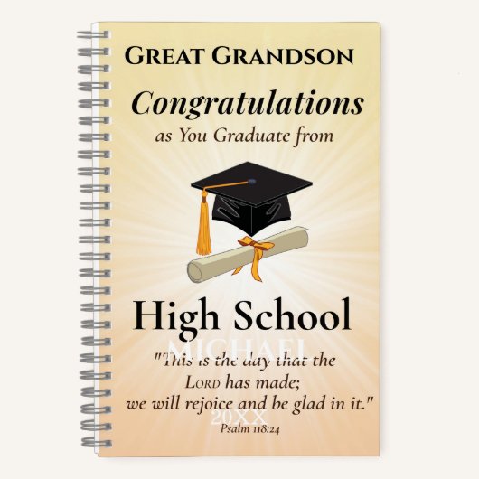 Religious High School Graduation Name Starburst ノートブック (正面)