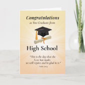 Religious High School Graduation Scripture Congrat カード (正面)