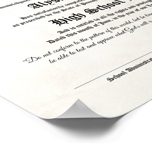 Religious Homeschool Diploma ポスター (角)