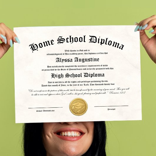 Religious Homeschool Diploma ポスター