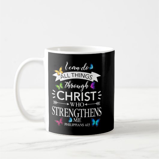 Religious I Can Do All Things Through Christ Butte コーヒーマグカップ (左)