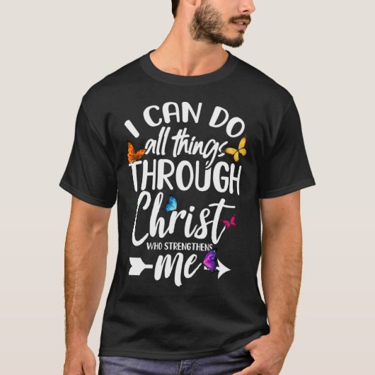 Religious I Can Do All Things Through Christ Butte Tシャツ (正面)