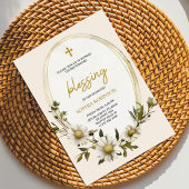 Religious invitation card with floral design 招待状