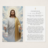 Religious Jesus Remembrance Funeral Prayer Card (正面&裏面)