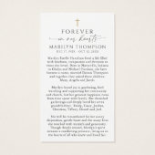 Religious Jesus Remembrance Funeral Prayer Card (裏面)