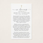 Religious Jesus Remembrance Sympathy Prayer Card (裏面)