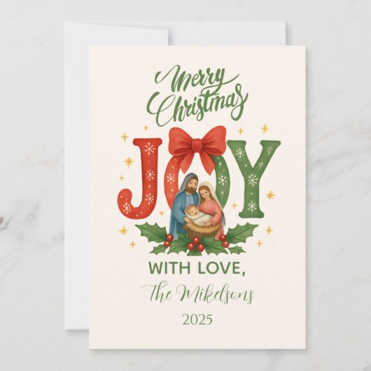 Religious Nativity Christmas シーズンカード (正面)