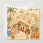 Religious Nativity Holy Family Glory To God  シーズンカード (正面)