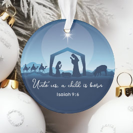 Religious Nativity Scene Bible Verse Christmas オーナメント