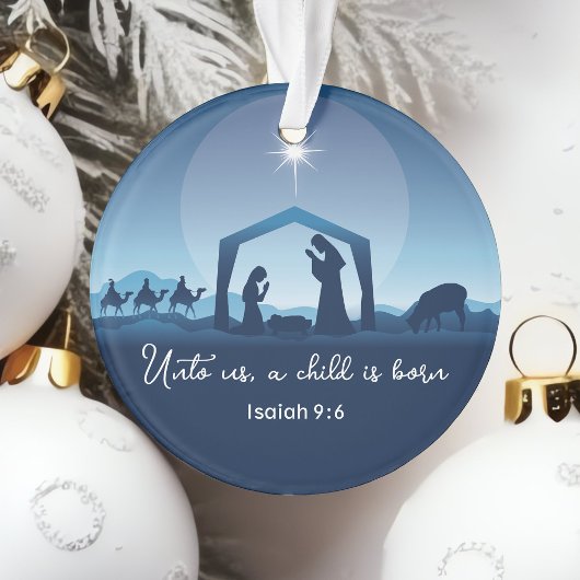 Religious Nativity Scene Bible Verse Christmas オーナメント