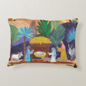 Religious Nativity Scene Glory to God Christmas アクセントクッション (裏面)