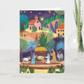 Religious Nativity Scene Glory to God Christmas シーズンカード (正面)