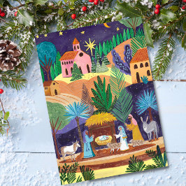 Religious Nativity Scene Glory to God Christmas シーズンポストカード