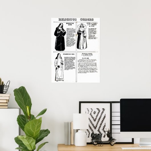 Religious Orders Benedictine Nuns ポスター (ホームオフィス)