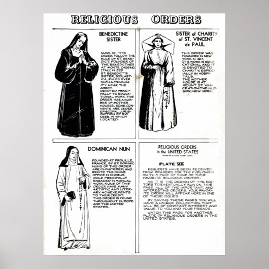 Religious Orders Benedictine Nuns ポスター (正面)