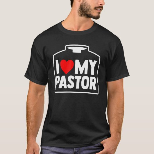 Religious Partner Christian Priest I Love My Pasto Tシャツ (正面)