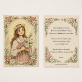 Religious St. Maria Goretti Prayer Floral (正面&裏面)