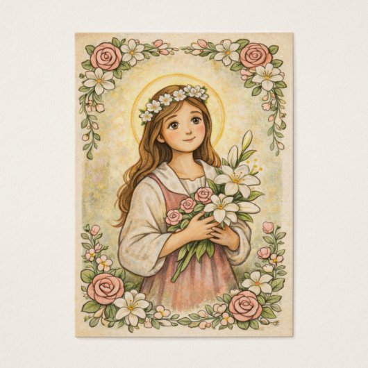 Religious St. Maria Goretti Prayer Floral (正面)