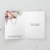 Religious St. Padre Pio Flowers Rosary カード (内部)