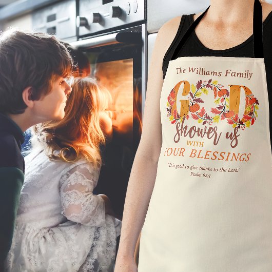 Religious Thanksgiving Dinner Faith Bible Quote エプロン