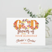 Religious Thanksgiving Faith Bible Quote シーズンカード (スタンド正面)