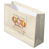 Religious Thanksgiving Faith Bible Quote ラージペーパーバッグ (正面アングル)