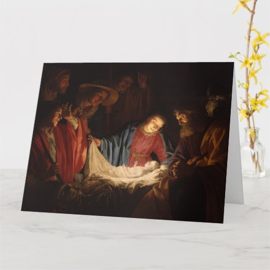 Religious Themed Christmas Card カード (黄色い花)