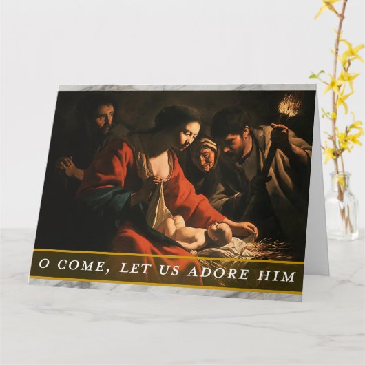 Religious Themed Christmas Card カード (黄色い花)