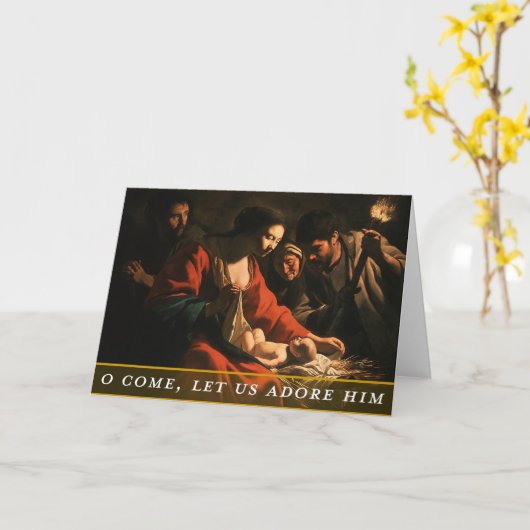 Religious Themed Christmas Card カード (黄色い花)