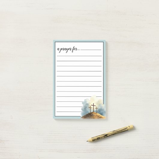 Religious Three Crosses War Room Prayer ポストイット (デスク上)