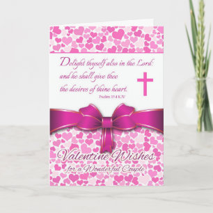 Religious Valentine for Couple, Psalm 37:4 Verse シーズンカード