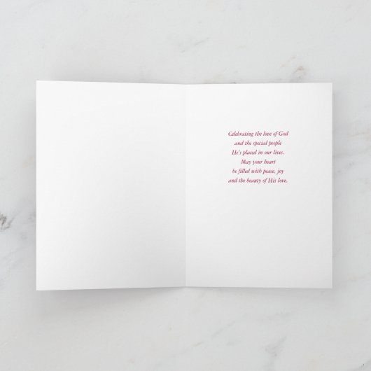 Religious Valentine’s Day Cross Roses Scripture カード (内部)