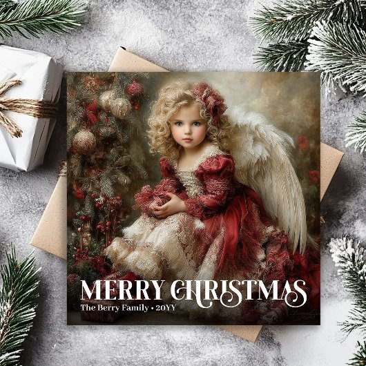 Religious Victorian Angel Classic Christmas Card シーズンカード