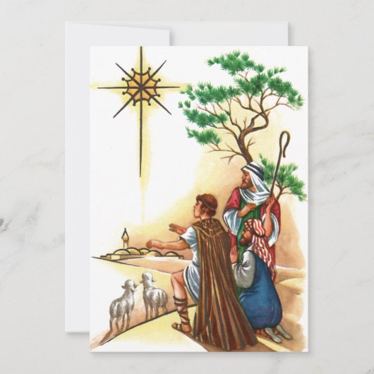 Religious Vintage Christmas Shepherds シーズンカード (正面)