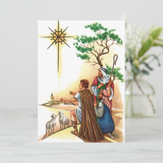 Religious Vintage Christmas Shepherds シーズンカード (スタンド正面)