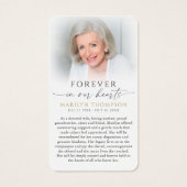 Religious Virgin Mary Cross Funeral Prayer Card (裏面)