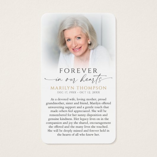 Religious Virgin Mary Cross Funeral Prayer Card (裏面)