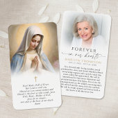 Religious Virgin Mary Cross Funeral Prayer Card