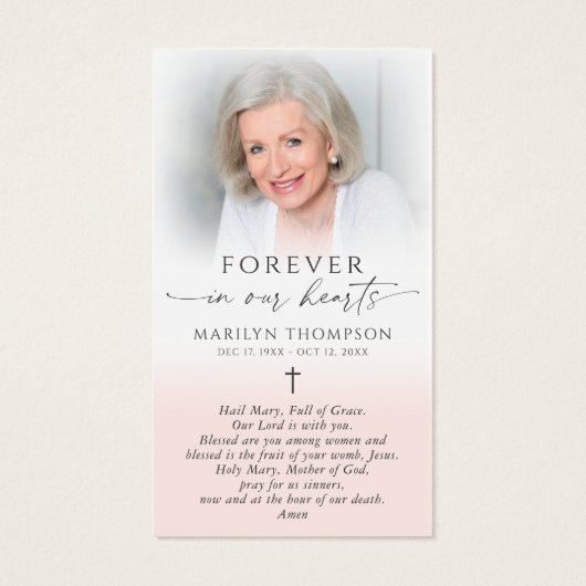 Religious Virgin Mary Cross Photo Prayer Card (裏面)