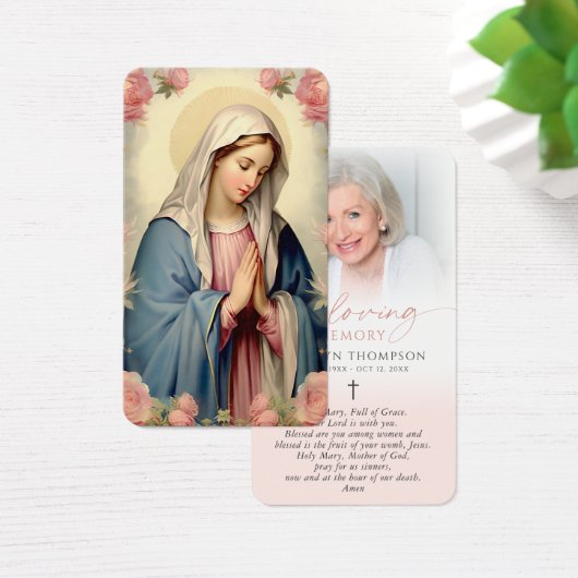 Religious Virgin Mary Cross Prayer Card (デスク)