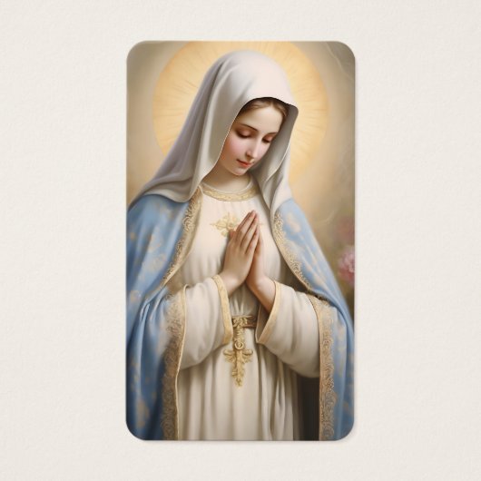Religious Virgin Mary Cross Sympathy Prayer Card (正面)