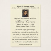 Religious Virgin Mary Guadalupe Catholic Funeral (裏面)