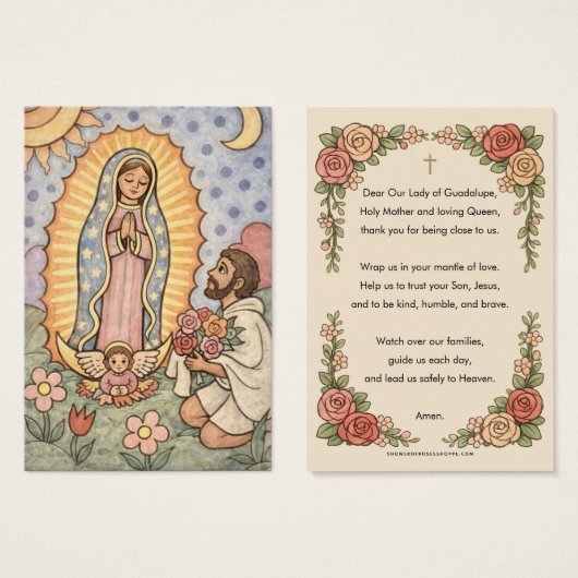 Religious Virgin Mary Guadalupe Catholic Prayer (正面&裏面)