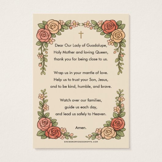 Religious Virgin Mary Guadalupe Catholic Prayer (裏面)