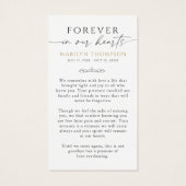 Religious Virgin Mary Photo Sympathy Prayer Card (裏面)